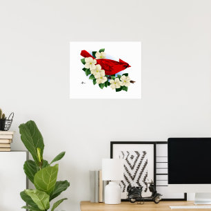 Noordelijke Rode Kardinaal Poster
