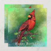 Noordelijke Rode Kardinaal Verjaardag Kaart (Voorkant / Achterkant)