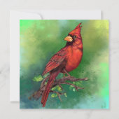 Noordelijke Rode Kardinaal Verjaardag Kaart (Achterkant)