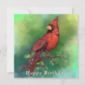 Noordelijke Rode Kardinaal Verjaardag Kaart (Voorkant)