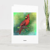 Noordelijke Rode Kardinaal Verjaardag Kaart (Achterkant)