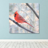 Noordelijke Rode Kardinaal Verpakt Canvas Print (Insitu (Houten vloer))