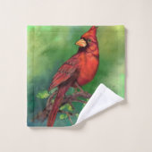 Noordelijke Rode Kardinaal Vogel Badhanddoek Set Bad Handdoek (Wasdoekje)