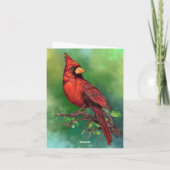 Noordelijke rode kardinaal vogelverjaardag Kaart (Achterkant)