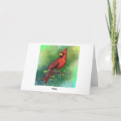 Noordelijke rode kardinaal vogelverjaardag Kaart (Achterkant)