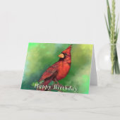 Noordelijke rode kardinaal vogelverjaardag Kaart (Voorkant)