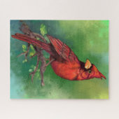 Noordelijke rode kardinale vogel Puzzle Painting Legpuzzel (Horizontaal)