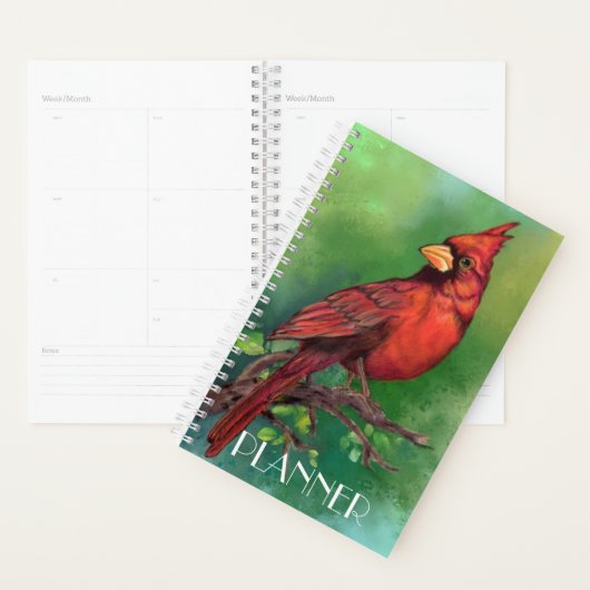 Noordelijke rode kardinale vogelplanner planner (Display)