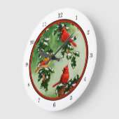Noordelijke Rode Kardinalen en Holly Grote Klok (Hoek)