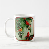 Noordelijke Rode Kardinalen en Holly Koffiemok (Links)