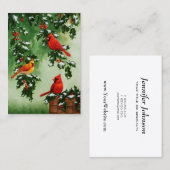 Noordelijke Rode Kardinalen en Holly Visitekaartje (Voorkant / Achterkant)