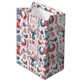 Noordelijke Rode Marine Kerstmis Scandinavische Vo Medium Cadeauzakje (Voorkant Gekanteld)