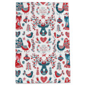 Noordelijke Rode Marine Kerstmis Scandinavische Vo Medium Cadeauzakje (Voorkant)