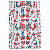 Noordelijke Rode Marine Kerstmis Scandinavische Vo Medium Cadeauzakje (Achterkant)