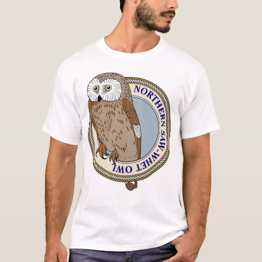 Noordelijke Saw-Whet Owl-M T-shirt (Voorkant)