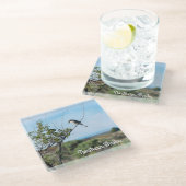 Noordelijke shrike glazen onderzetter (Schuin)