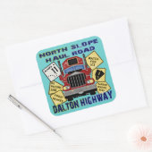 Noordelijke Slope Haul Road Dalton Highway Vierkante Sticker (Envelop)