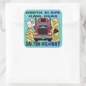 Noordelijke Slope Haul Road Dalton Highway Vierkante Sticker (Tas)