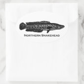 Noordelijke snakehead ovale sticker (Tas)