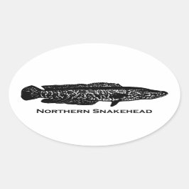 Noordelijke snakehead ovale sticker