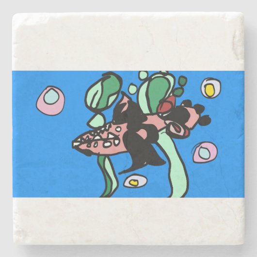 Noordelijke snoek kunst  stenen onderzetter (Voorkant)