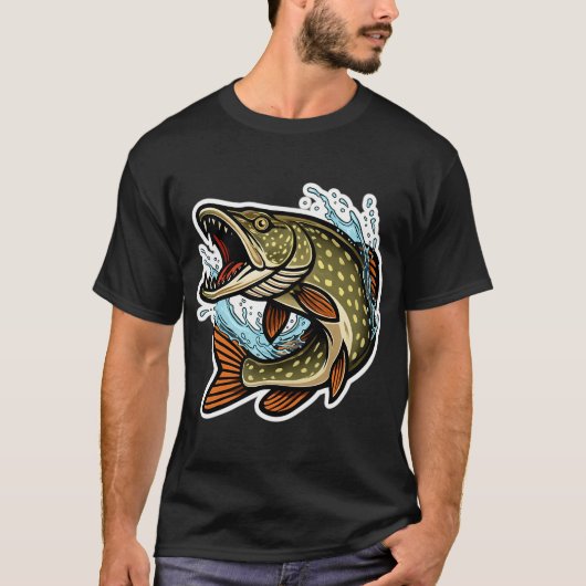Noordelijke Snoek Spring Sticker T-shirt (Voorkant)
