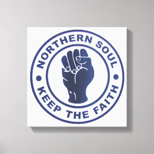 Noordelijke sol houdt de gelovige slogans en het v canvas afdruk