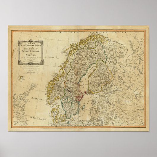 Noordelijke Staten Scandinavië Poster (Voorkant)