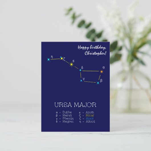Noordelijke sterrenbeeld Grote Beer Briefkaart (Staand voorkant)