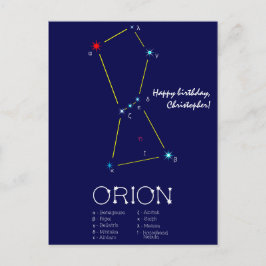 Noordelijke sterrenhemel sterrenbeeld Orion Briefkaart