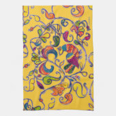 Noordelijke vogel op geel theedoek (Verticaal)