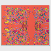 Noordelijke vogel op rood cadeaupapier (Vlak)