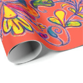 Noordelijke vogel op rood cadeaupapier (Rol Hoek)