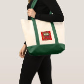 Noordelijke vogel op rood met jouw naam tote bag (Voorkant (product))