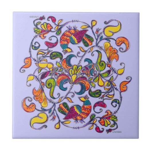 Noordelijke vogel tegeltje (Voorkant)