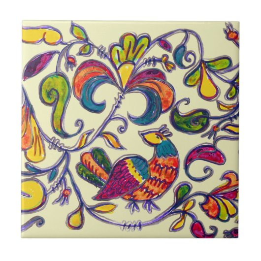 Noordelijke vogel tegeltje (Voorkant)