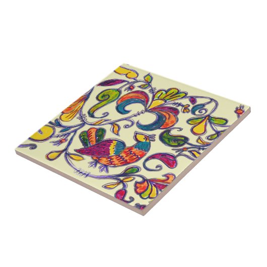 Noordelijke vogel tegeltje (Zijkant)