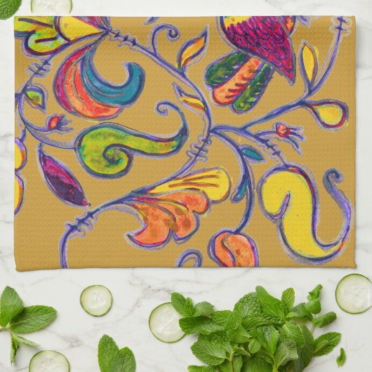 Noordelijke vogel theedoek (Gevouwen)