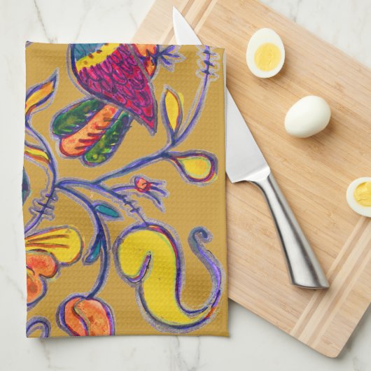 Noordelijke vogel theedoek (Quarter Fold)