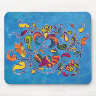 Noordelijke Vogel uit Rusland op blauw Muismat