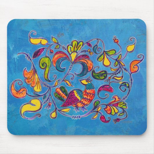 Noordelijke Vogel uit Rusland op blauw Muismat (Voorkant)