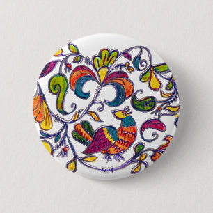 Noordelijke Vogel uit Rusland Ronde Button 5,7 Cm