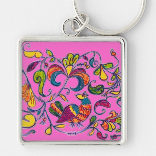 Noordelijke Vogel uit Rusland Sleutelhanger (Voorkant)