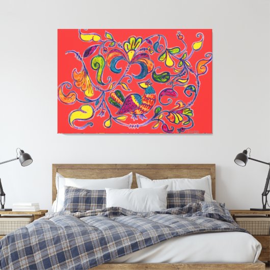 Noordelijke vogel van Alexandra Cook Canvas Afdruk (Insitu (Slaapkamer))