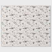 Noordelijke vogelsoorten met tweelingbessen laten  cadeaupapier (Vlak)