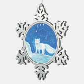 Noordelijke vos (Vulpes lagopus) Tin Sneeuwvlok Ornament (Rechts)