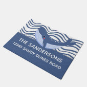 Noordelijke walvis en golven grijze Blauw en wit Deurmat (Schuin)