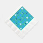 Noordelijke walvis, zeilboot, Anchor Blue Napkin Servet (Hoek)