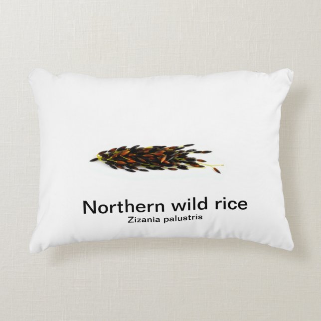 Noordelijke wilde rijst op een witte achtergrond accent kussen (Voorkant)