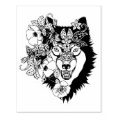 Noordelijke Wolf Dierenkunst Kleurplaat Rubberstempel (Afrduk)